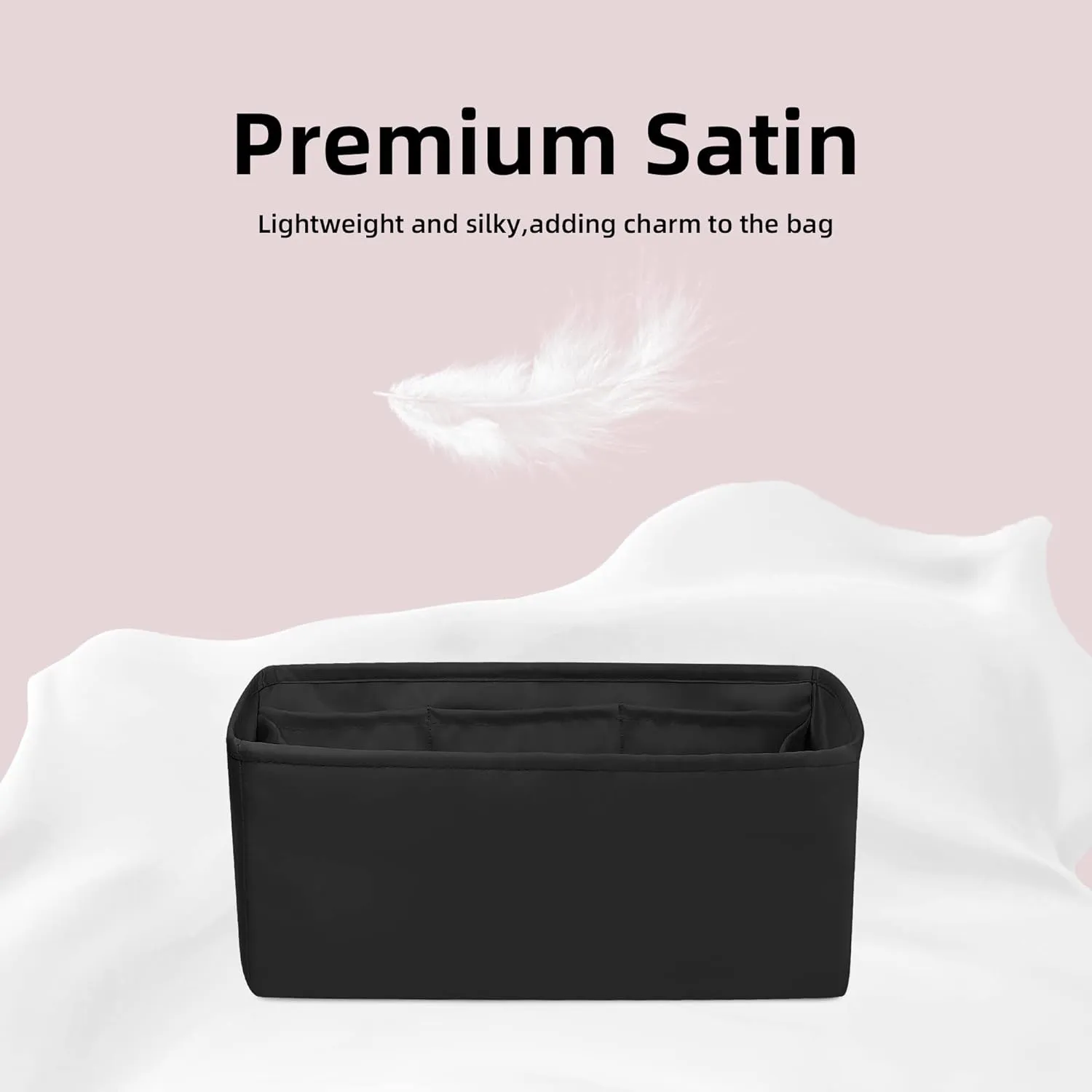 DGAZ Silk Purse Organizer Insert Fits Bolide 1923mini/25/27/31/35,Silky Smooth Bag Organizer，Luxury Handbag & Tote Shaper(Black,Bolide31)