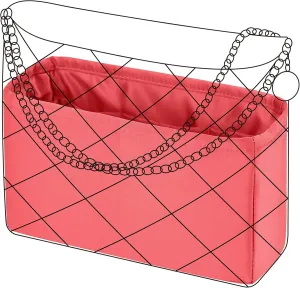 DGAZ Silk Purse Organizer Insert Fits Chanel 22 Mini/S/M/L bag，Silky Smooth Bag Organizer，Luxury Handbag & Tote Shaper(Rose lipstick,S)