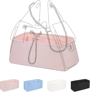 DGAZ Silk Purse Organizer Insert Fits Chanel 25C Hobo Bags，Silky Smooth Bag Organizer，Luxury Handbag & Tote Shaper(Pink,Small)