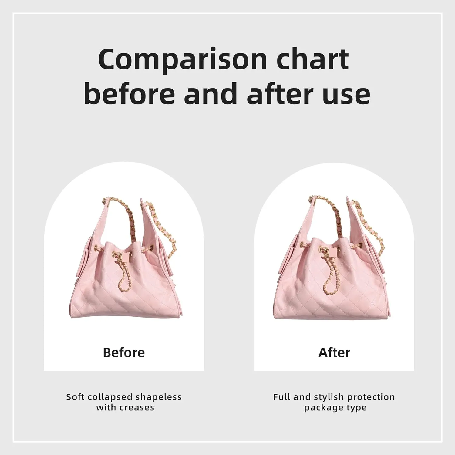 DGAZ Silk Purse Organizer Insert Fits Chanel 25C Hobo Bags，Silky Smooth Bag Organizer，Luxury Handbag & Tote Shaper(Pink,Small)