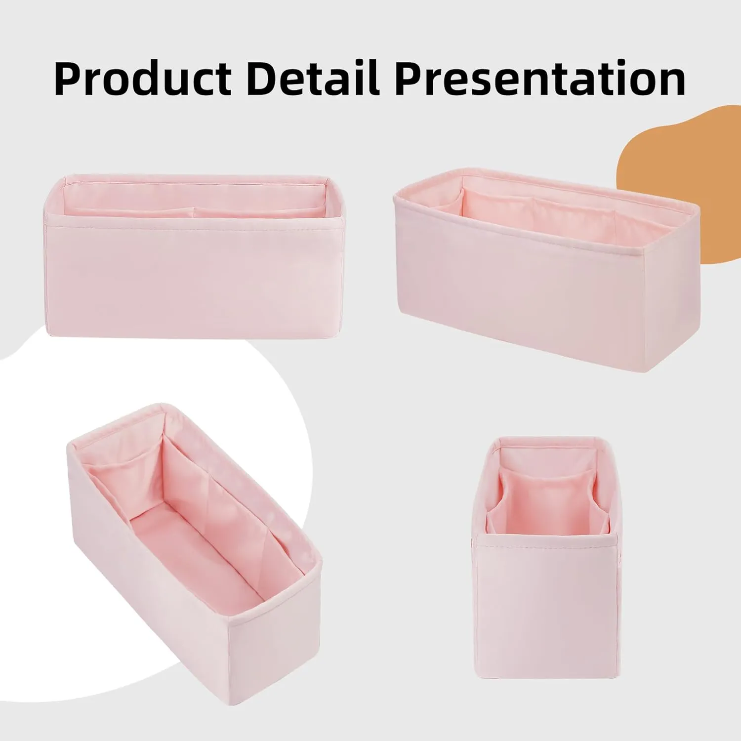 DGAZ Silk Purse Organizer Insert Fits Chanel 25C Hobo Bags，Silky Smooth Bag Organizer，Luxury Handbag & Tote Shaper(Pink,Small)