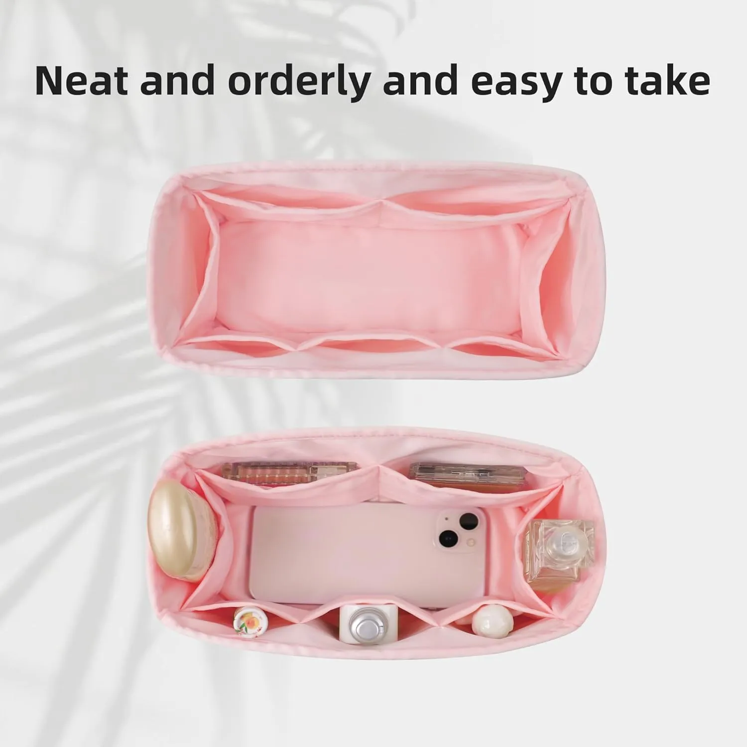 DGAZ Silk Purse Organizer Insert Fits Chanel 25C Hobo Bags，Silky Smooth Bag Organizer，Luxury Handbag & Tote Shaper(Pink,Small)