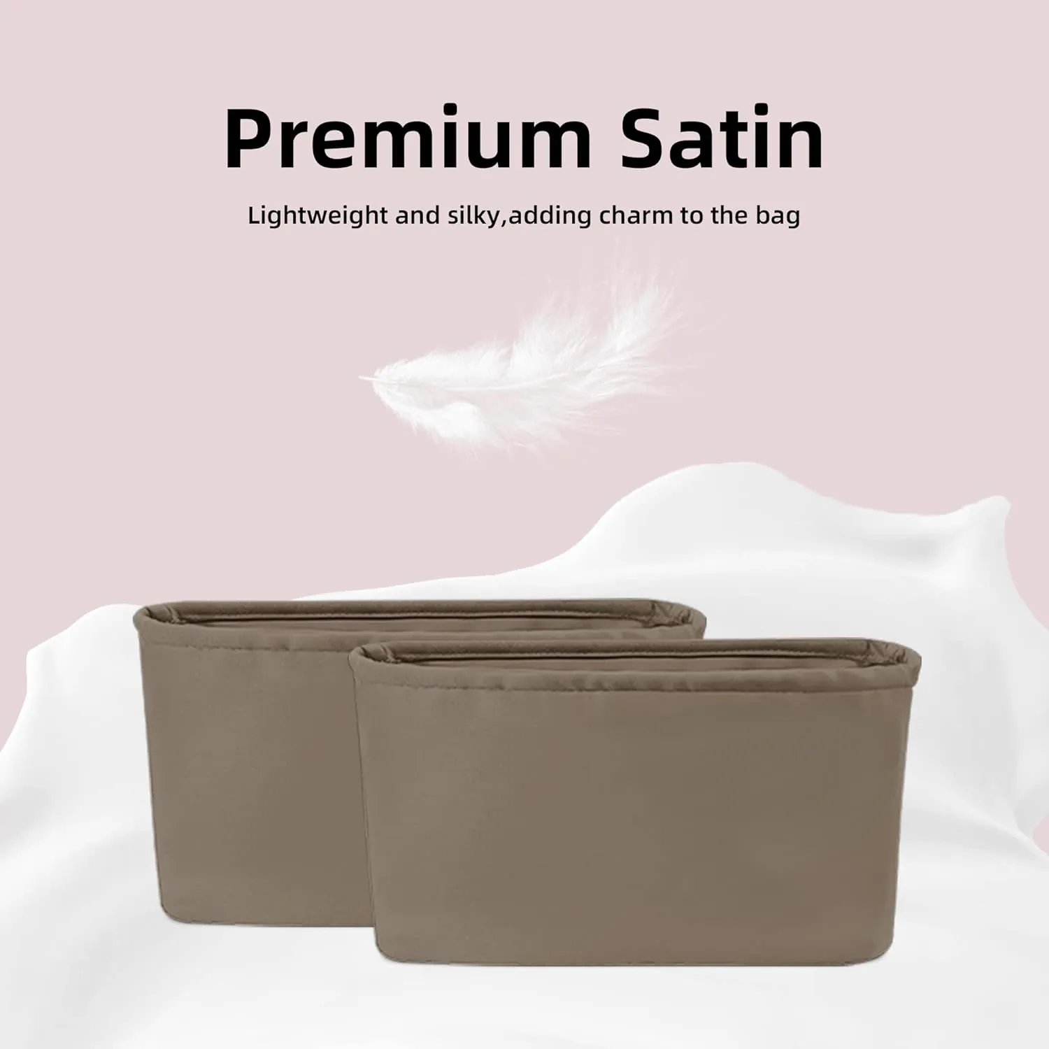 DGAZ Silk Purse Organizer Insert Fits Constance 19/New19/24/New24 bag，Silky Smooth Bag Organizer，Luxury Handbag & Tote Shaper（Etoupe grey，newC19）
