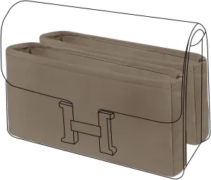 DGAZ Silk Purse Organizer Insert Fits Constance 19/New19/24/New24 bag，Silky Smooth Bag Organizer，Luxury Handbag & Tote Shaper（Etoupe grey，newC19）