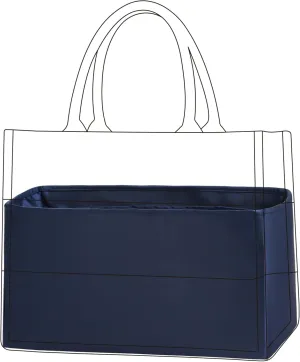 DGAZ Silk Purse Organizer Insert Fits Dior Book Tote mini/S/M/L，Silky Smooth Bag Organizer，Luxury Handbag & Tote Shaper（Treasure blue，BT-S）