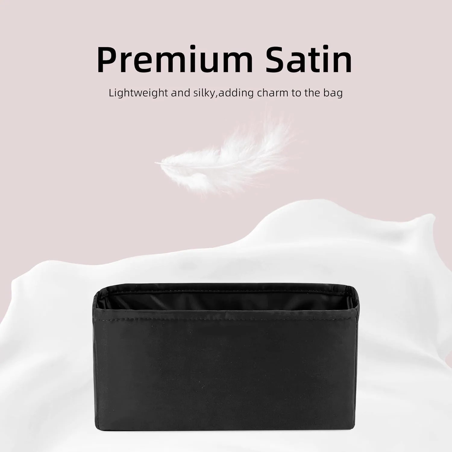 DGAZ Silk Purse Organizer Insert For Celine Triomphe Nano/Teen/Medium Bags,Silky Smooth Bag Organizer，Luxury Handbag & Tote Shaper(Black,Triomphe Teen)