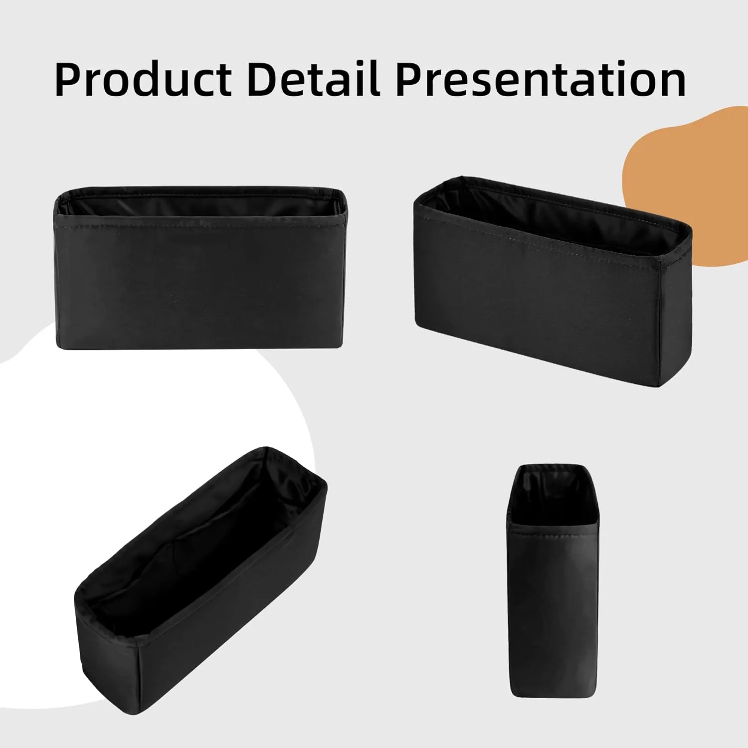 DGAZ Silk Purse Organizer Insert For Celine Triomphe Nano/Teen/Medium Bags,Silky Smooth Bag Organizer，Luxury Handbag & Tote Shaper(Black,Triomphe Teen)