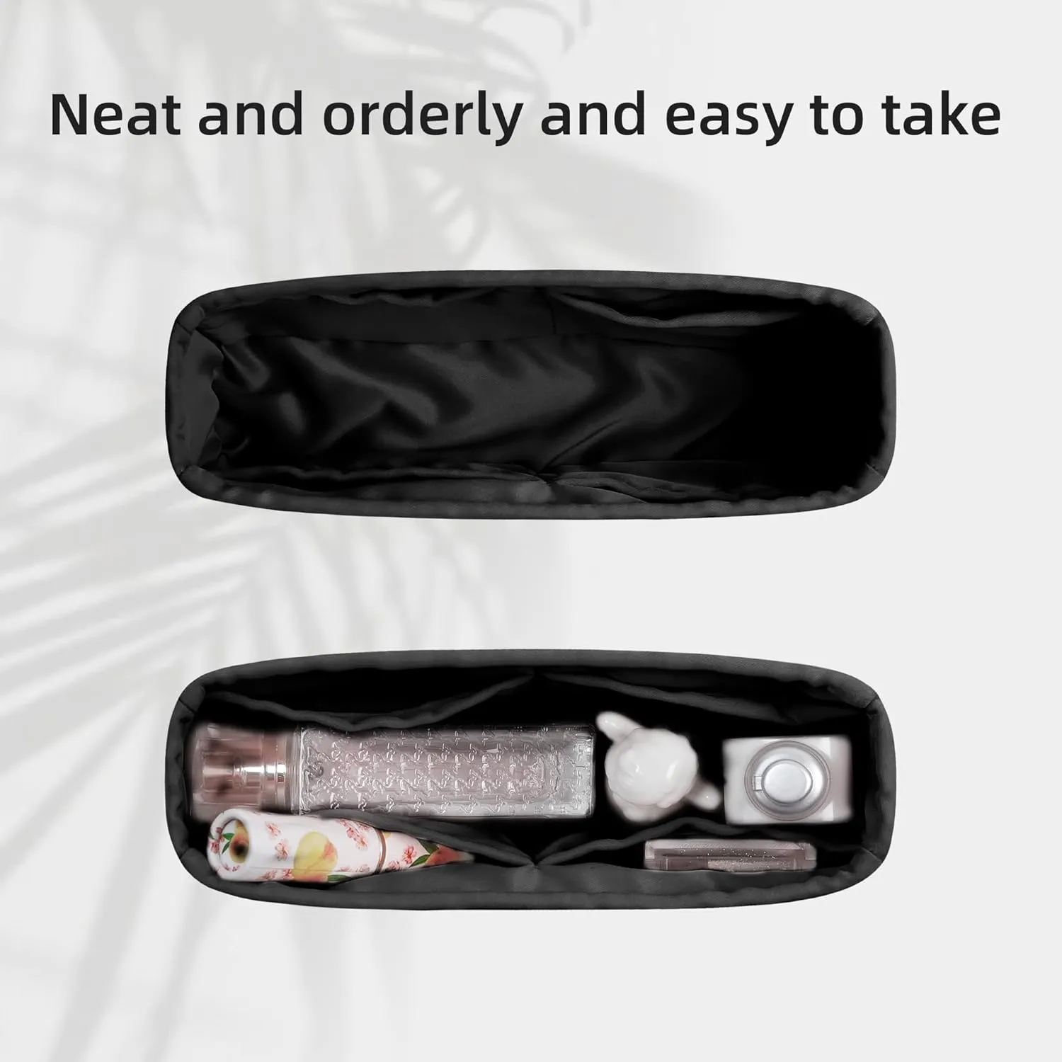 DGAZ Silk Purse Organizer Insert For Celine Triomphe Nano/Teen/Medium Bags,Silky Smooth Bag Organizer，Luxury Handbag & Tote Shaper(Black,Triomphe Teen)