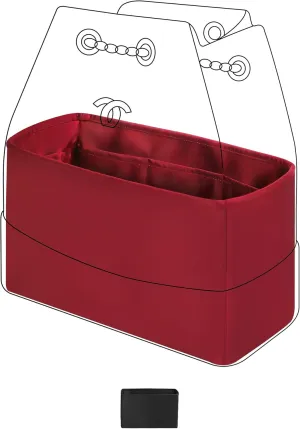 DGAZ Silky Purse Organizer Insert for Chanel Gabrielle Backpack S/M Bags, Luxury Handbag & Tote Organizer, Simplicity bag organizer (Wine Red,S)