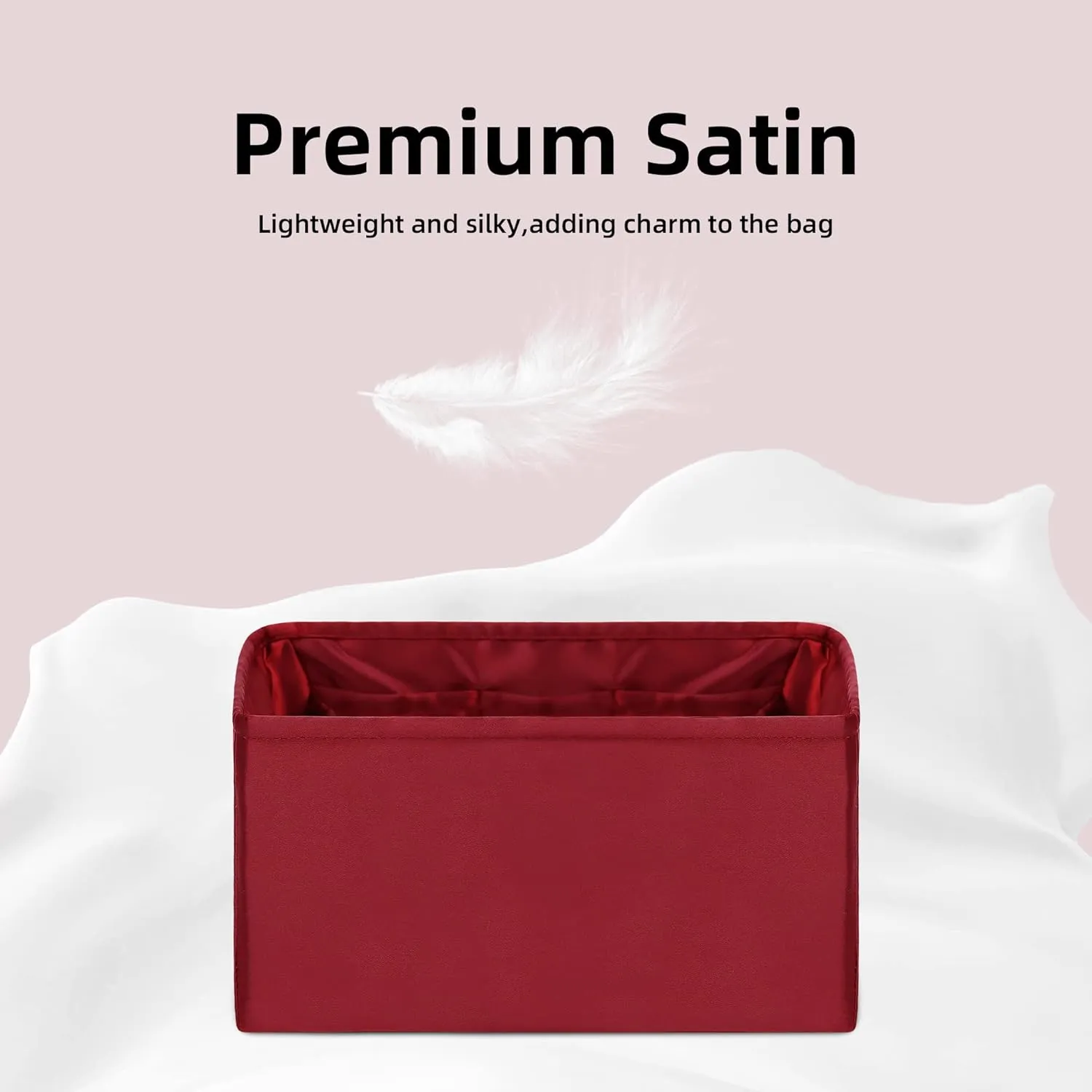 DGAZ Silky Purse Organizer Insert for Chanel Gabrielle Backpack S/M Bags, Luxury Handbag & Tote Organizer, Simplicity bag organizer (Wine Red,S)