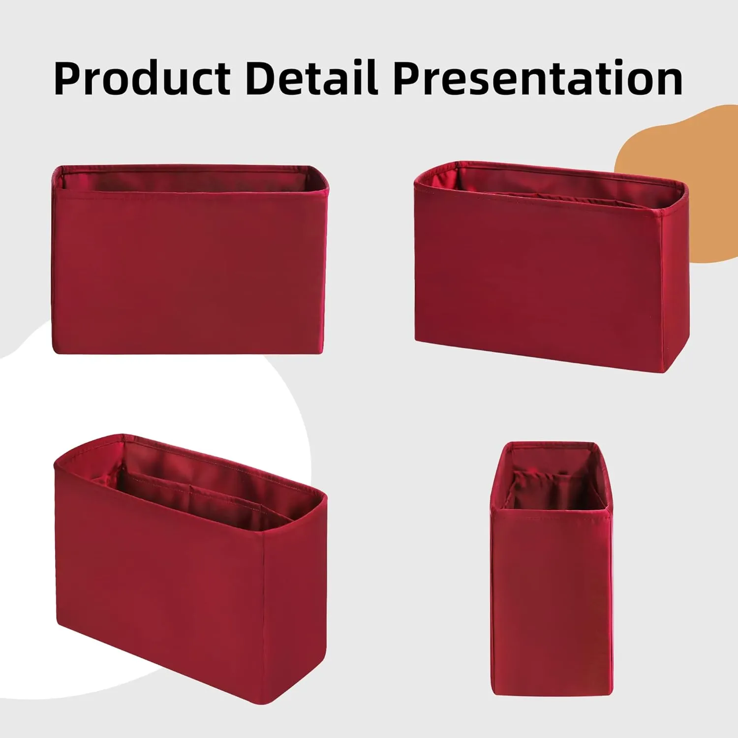 DGAZ Silky Purse Organizer Insert for Chanel Gabrielle Backpack S/M Bags, Luxury Handbag & Tote Organizer, Simplicity bag organizer (Wine Red,S)