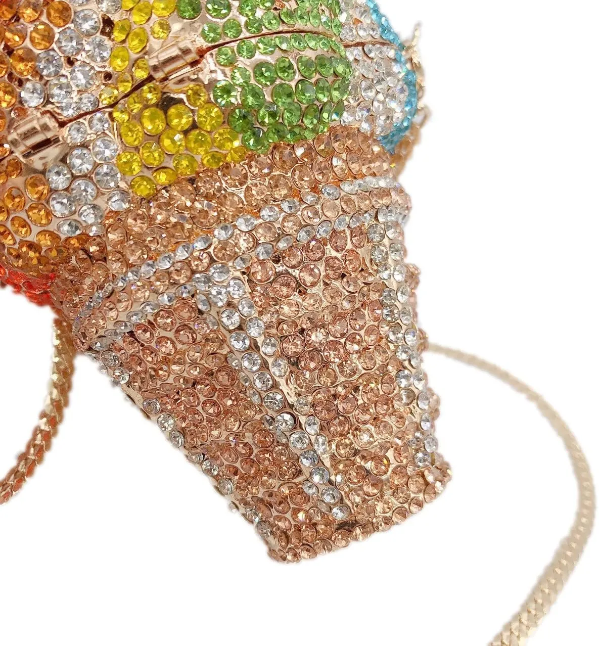 DJBM Cute Cupcake Rhinestone Clutch Diamond Crystal Purse Evening Bags for Women Party Wedding Cocktail Prom