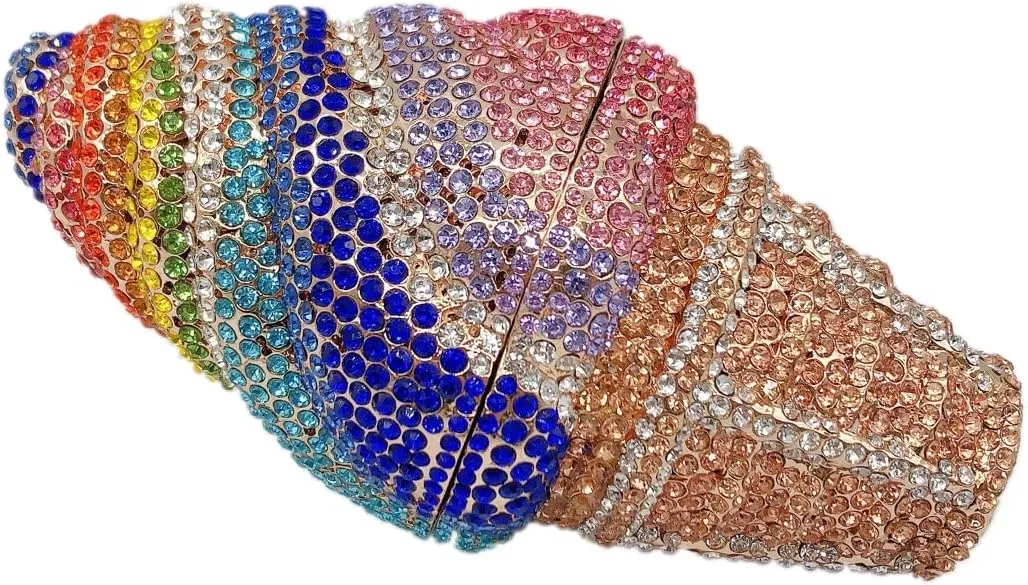 DJBM Cute Cupcake Rhinestone Clutch Diamond Crystal Purse Evening Bags for Women Party Wedding Cocktail Prom
