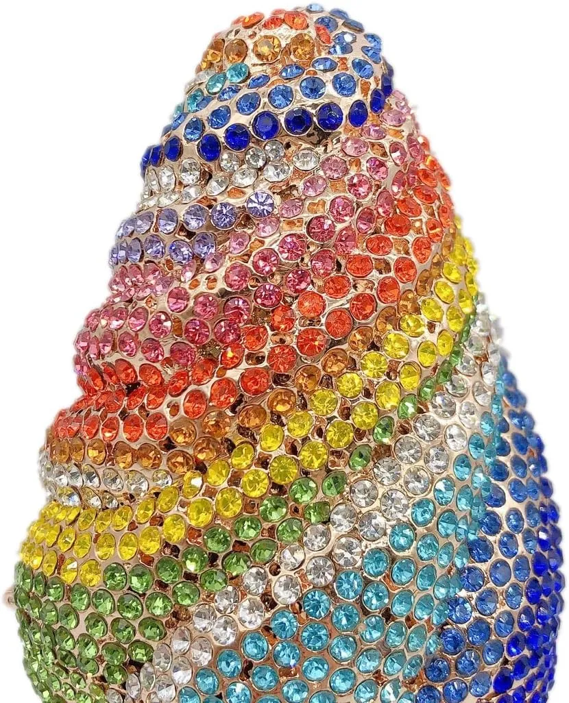 DJBM Cute Cupcake Rhinestone Clutch Diamond Crystal Purse Evening Bags for Women Party Wedding Cocktail Prom