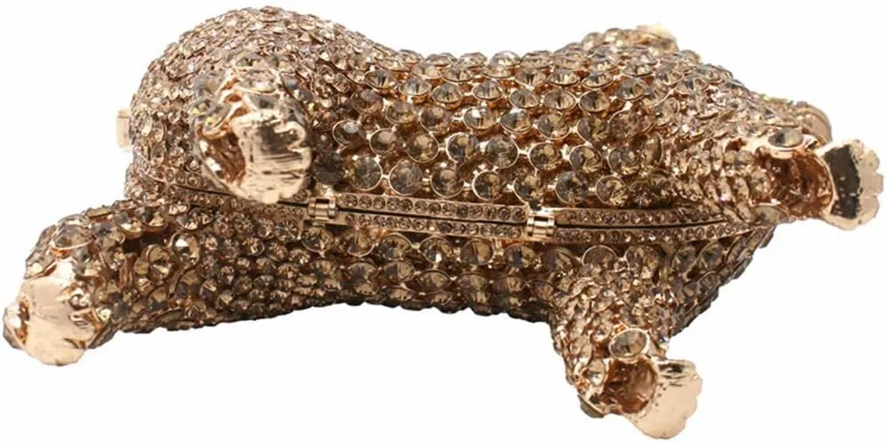 DJBM Cute Poodle Rhinestone Evening Clutch Lovely Animal Dog Crystal Purses Diamond Evening Bags for Women Party Prom