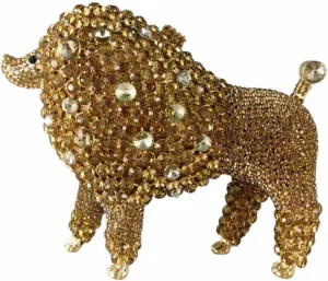 DJBM Cute Poodle Rhinestone Evening Clutch Lovely Animal Dog Crystal Purses Diamond Evening Bags for Women Party Prom