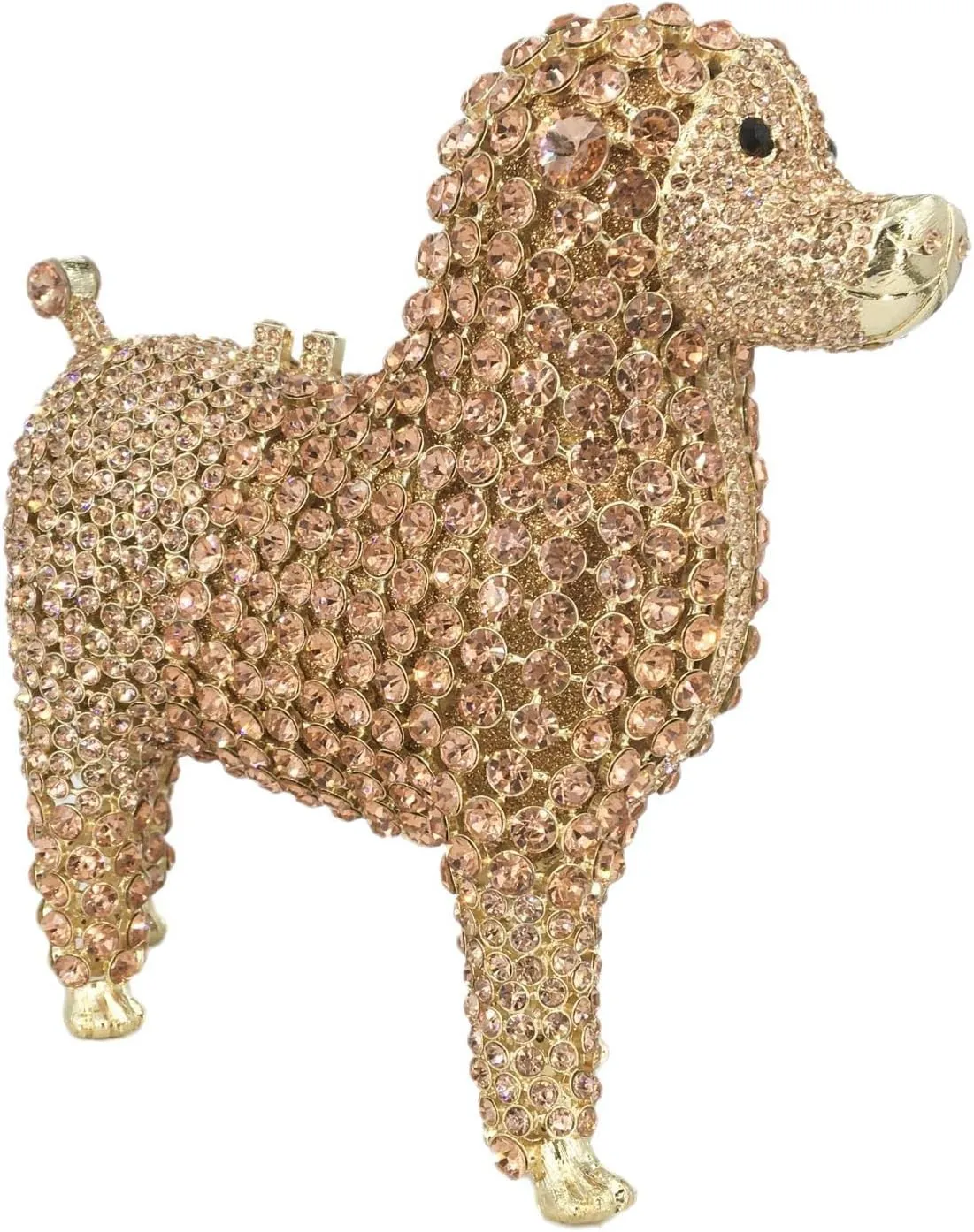 DJBM Cute Poodle Rhinestone Evening Clutch Lovely Animal Dog Crystal Purses Diamond Evening Bags for Women Party Prom