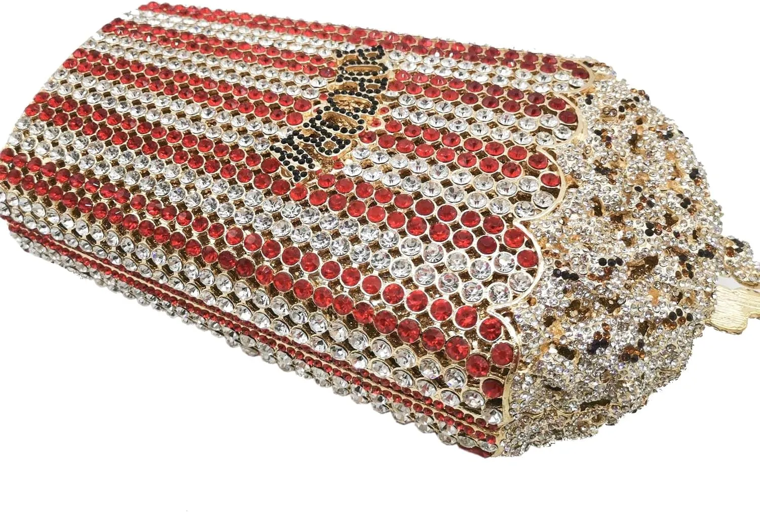 DJBM Luxury Women Rhinestone Clutch - Popcorn Evening Bag with Crystal Rhinestones for Women - Perfect for Party Nights