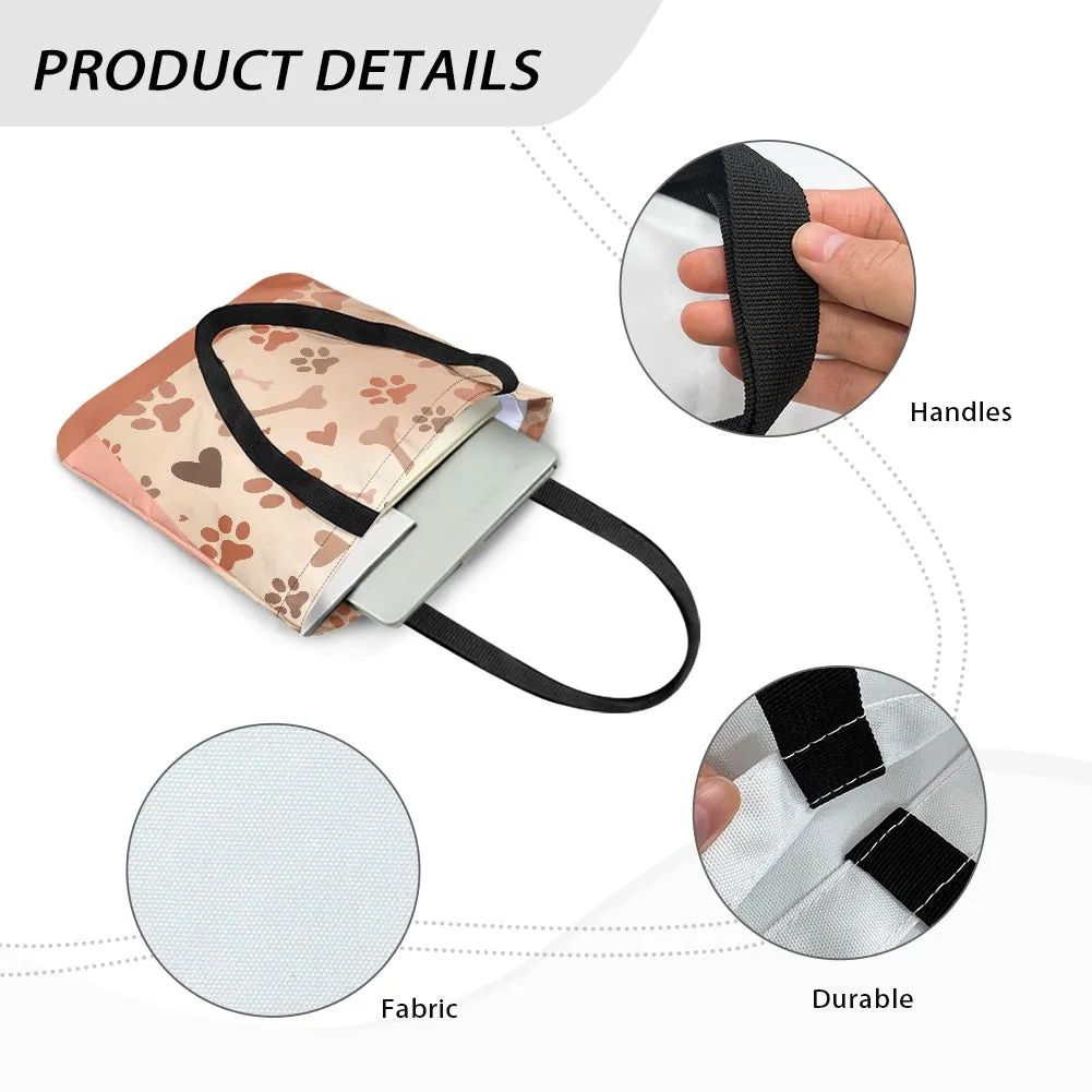 Dog Paw and Bone Pattern Cloth Tote Bag