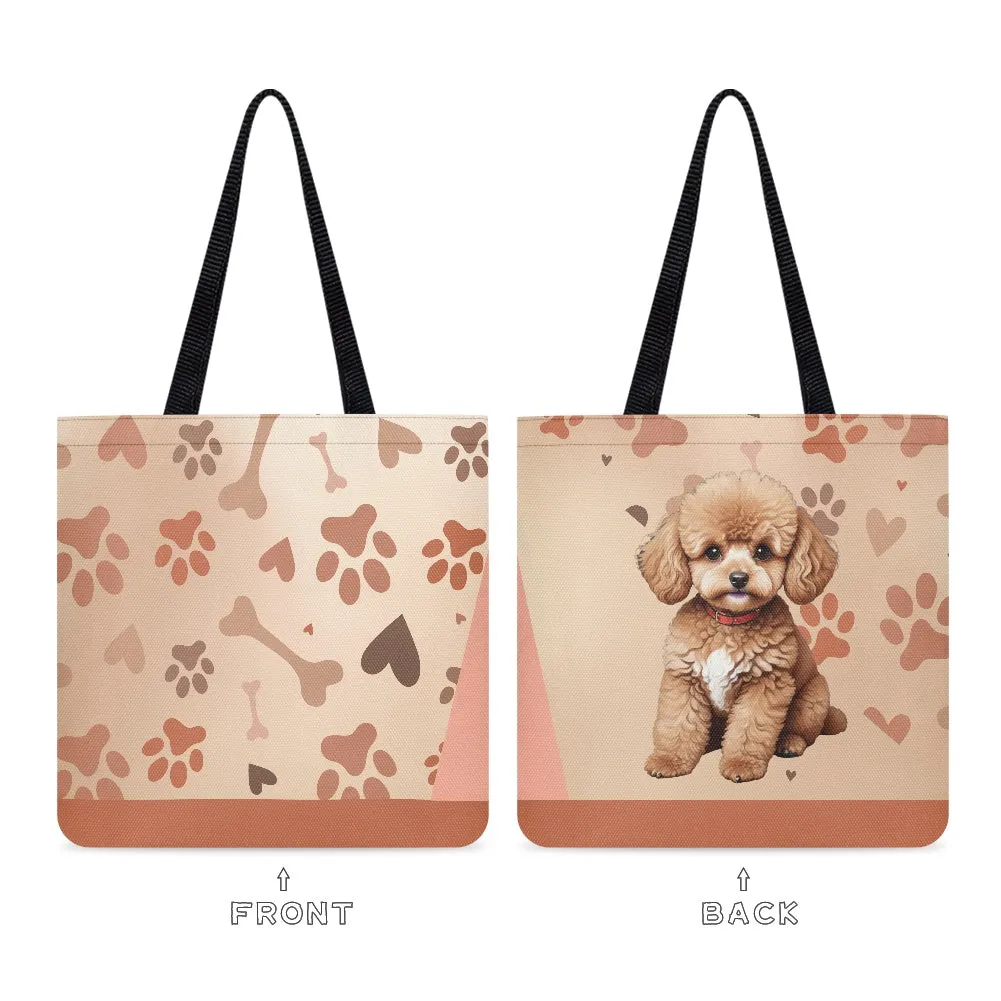 Dog Paw and Bone Pattern Cloth Tote Bag