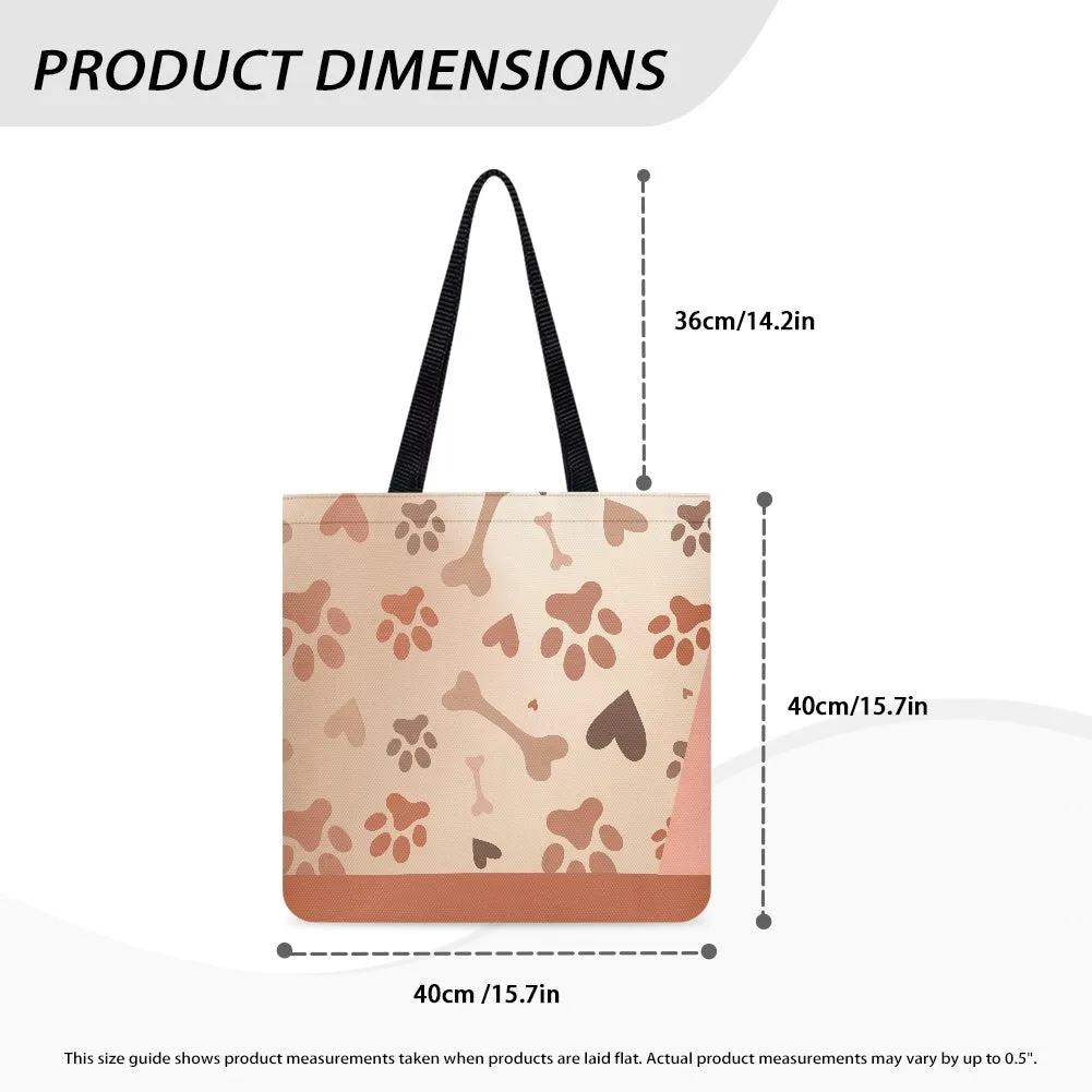 Dog Paw and Bone Pattern Cloth Tote Bag