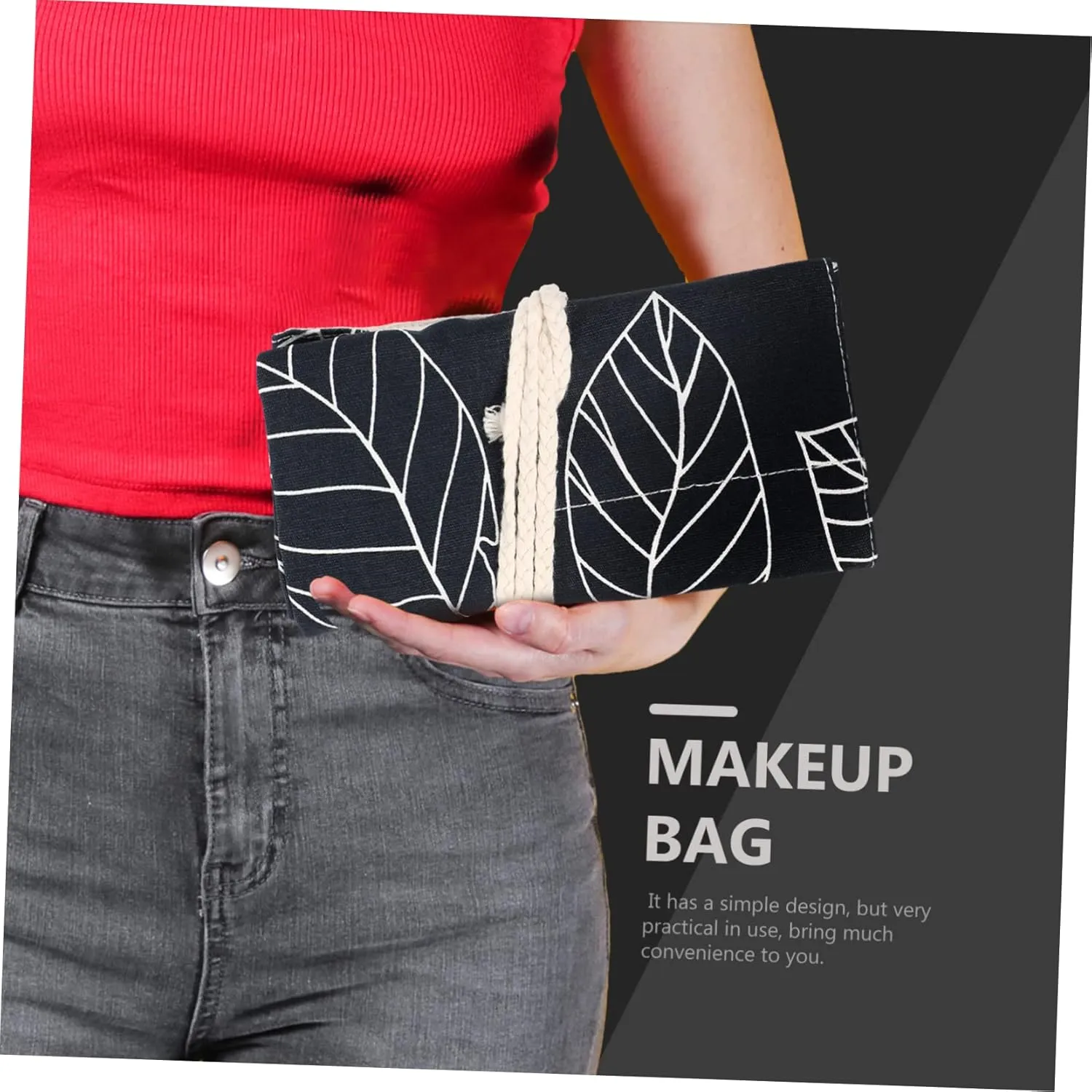 DOITOOL 3pcs Portable Makeup Brush Bag Organizer Multiple Slots for Travel Stylish Rolling Wrap Pouch for Cosmetics Pens and Markers Convenient Storage for Students and Professionals