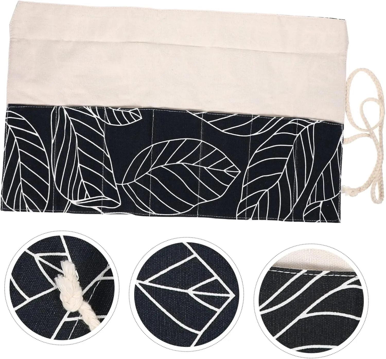 DOITOOL 3pcs Portable Makeup Brush Bag Organizer Multiple Slots for Travel Stylish Rolling Wrap Pouch for Cosmetics Pens and Markers Convenient Storage for Students and Professionals