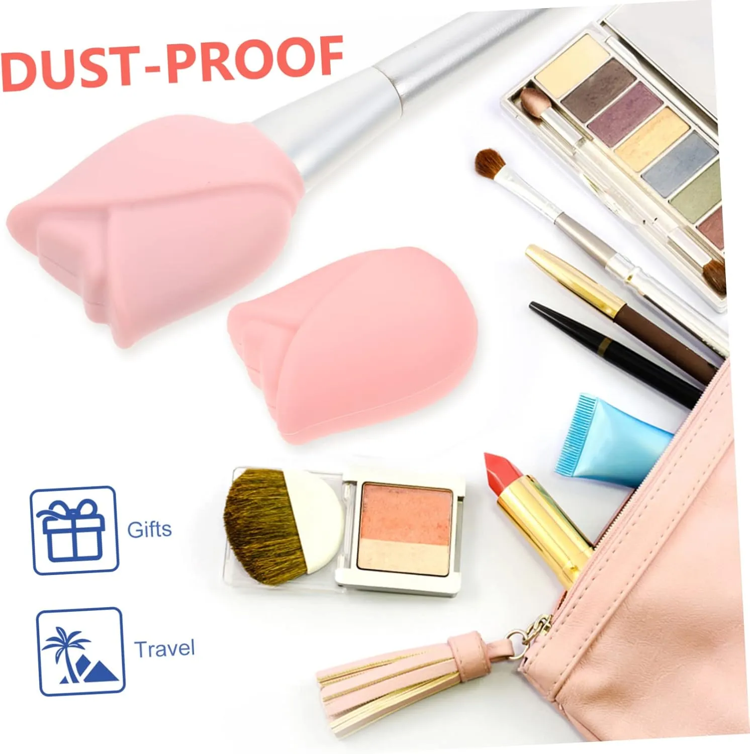 DOITOOL 9pcs Makeup Brush Travel for Organizing and Protecting Makeup Brushes Flexible and Reusable Storage