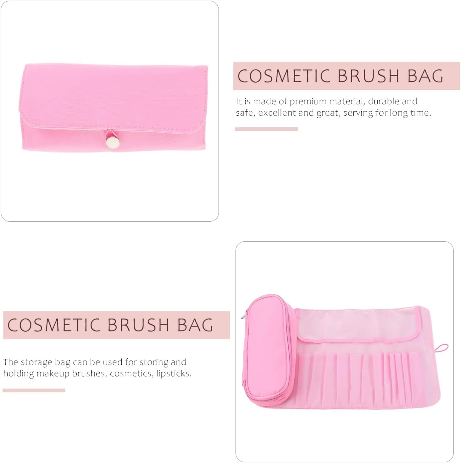 DOITOOL Portable Makeup Brush Rolling Bag Cosmetic Brush Holder for Travel Storage Organizer Elegant Design for Makeup Tools and Cosmetics