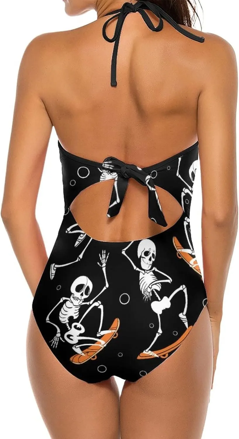 Donnapink Women One-Piece V-Neck Swimsuit Sexy Backless Soft Bikini Beach Vacation S-XXL