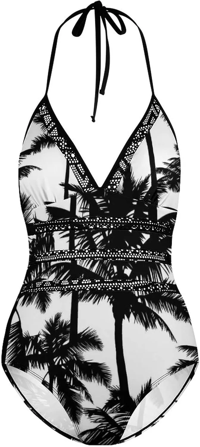 Donnapink Women One-Piece V-Neck Swimsuit Sexy Backless Soft Bikini Beach Vacation S-XXL