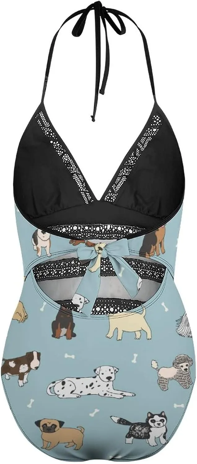Donnapink Women One-Piece V-Neck Swimsuit Sexy Backless Soft Bikini Beach Vacation S-XXL