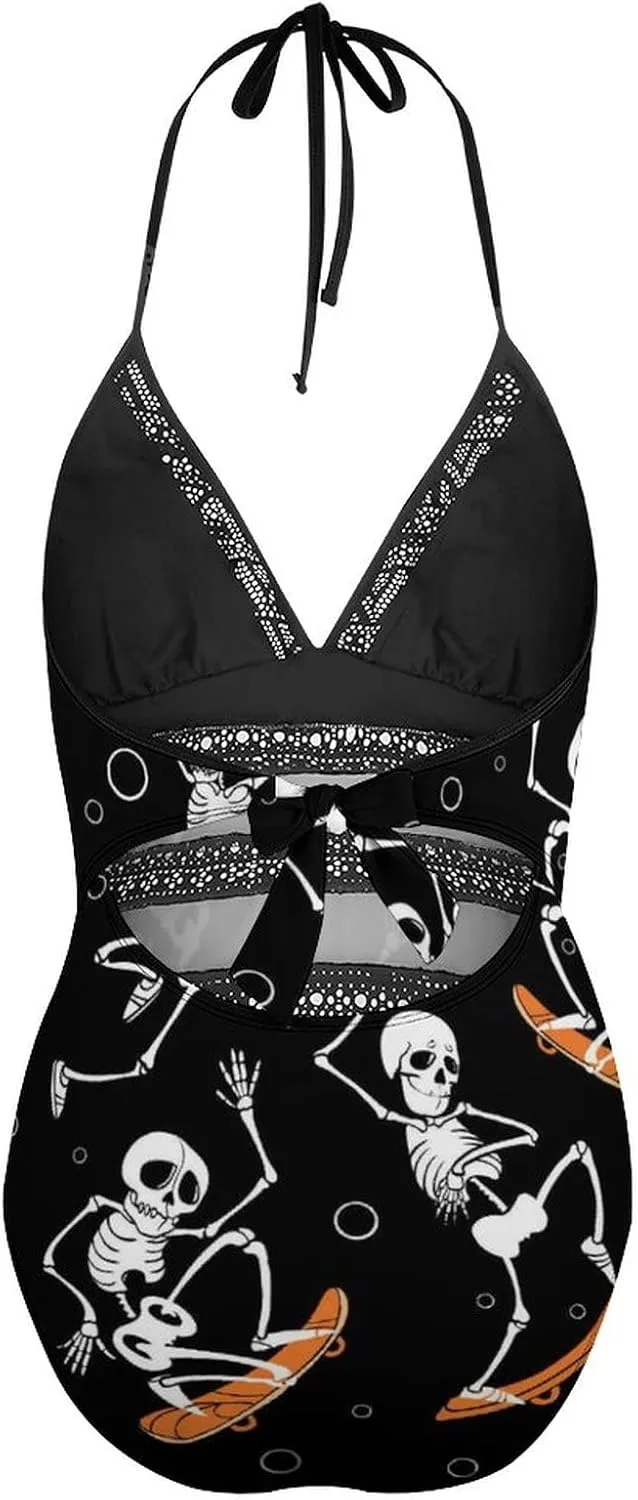 Donnapink Women One-Piece V-Neck Swimsuit Sexy Backless Soft Bikini Beach Vacation S-XXL