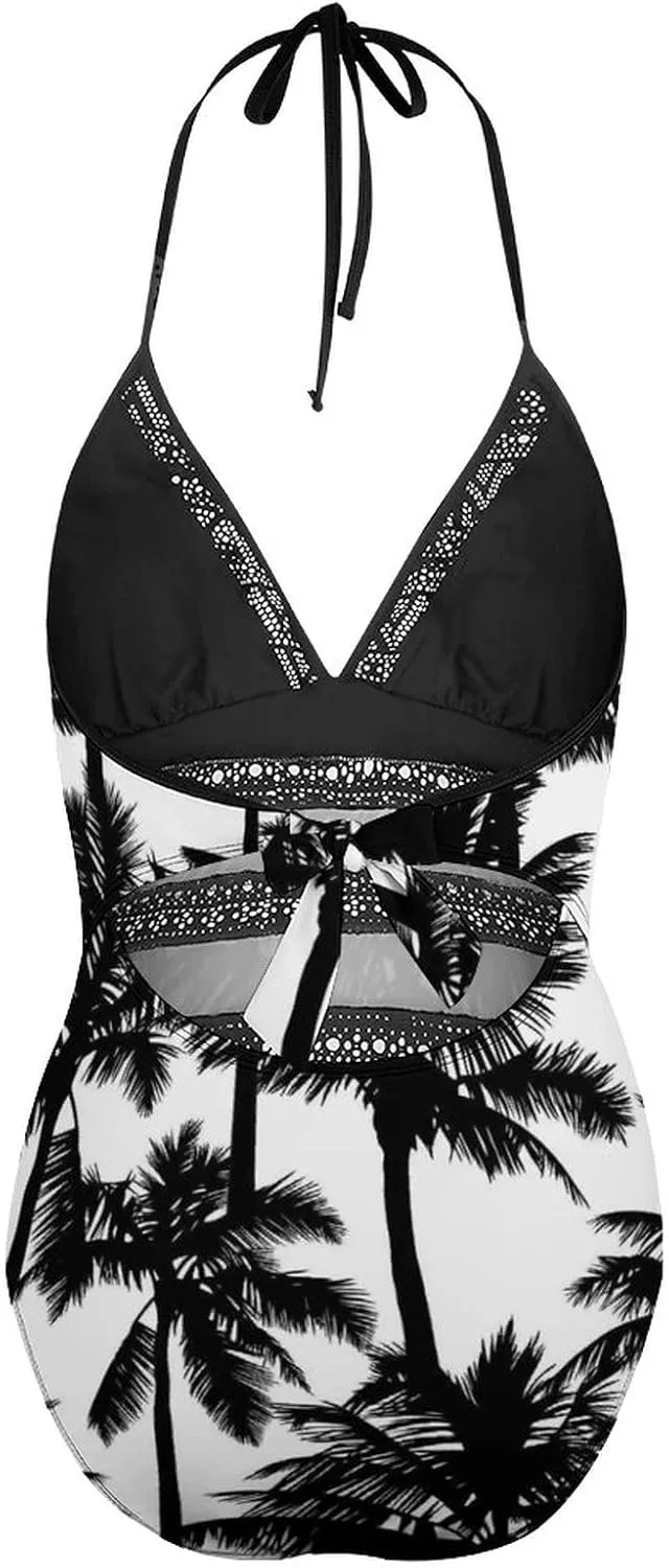 Donnapink Women One-Piece V-Neck Swimsuit Sexy Backless Soft Bikini Beach Vacation S-XXL