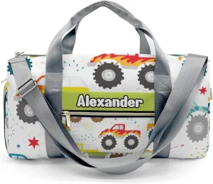 Doodle Monster Truck Personalized Gym Dance Bag for Girls Boys,Custom Name Sport Duffel Bag Weekender Bags Carry On Travel Duffel Bag