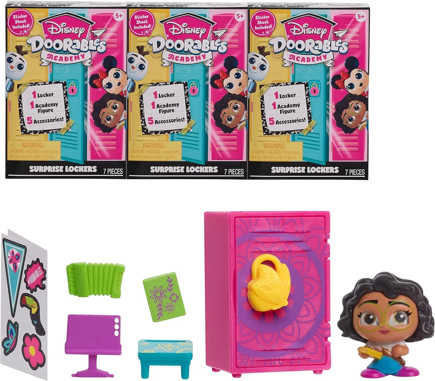 DOORABLES Academy Surprise Locker 3pk, Kids Toys for Ages 5 Up