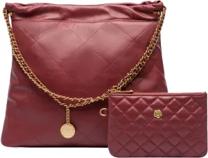 DORIS&JACKY Quilted Tote Bag Set For Women Soft Lambskin Shoulder Purse And Large Leather Work Handbag With 1 Small Clutch