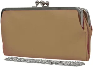 Double Frame Vintage Style Clutch Purse, Women's Travel Wallet