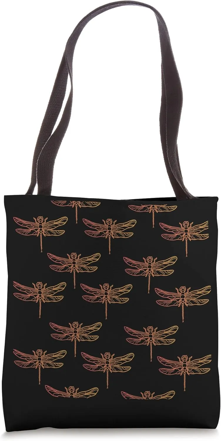 Dragonfly Minimalistic Pattern Invertebrate Insect Tote Bag