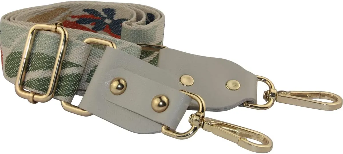 Duwi Wide Handbag&Purse Strap Jacquard Woven Guitar Style Multicolor Replacement Strap Canvas Adjustable Crossbody Bag Strap