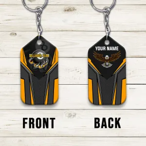 Eagle Billiards Teams 8 Ball Personalized Name Keychain Gift For Billiard Players