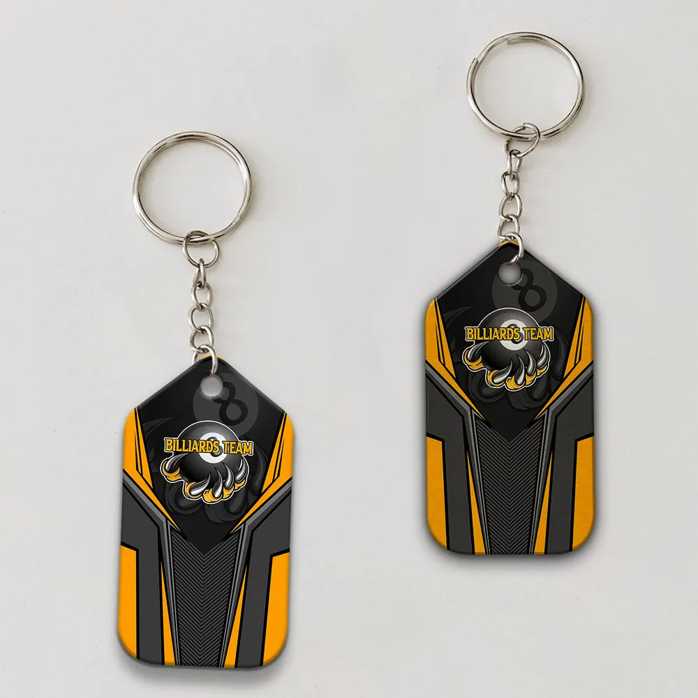 Eagle Billiards Teams 8 Ball Personalized Name Keychain Gift For Billiard Players