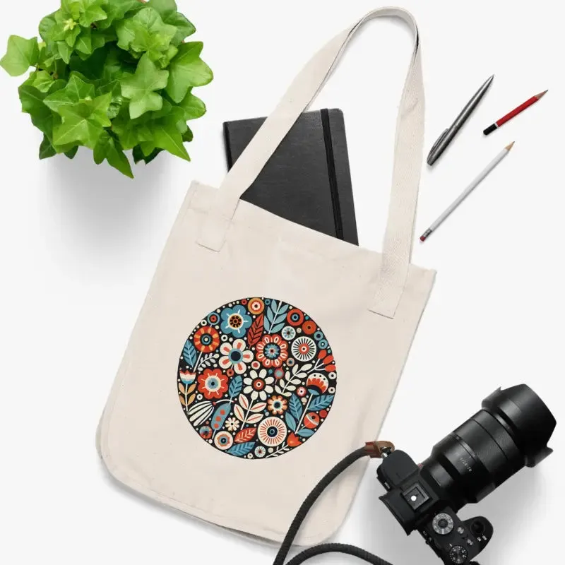 Eco Friendly Floral Canvas Tote Bag for Daily Chic
