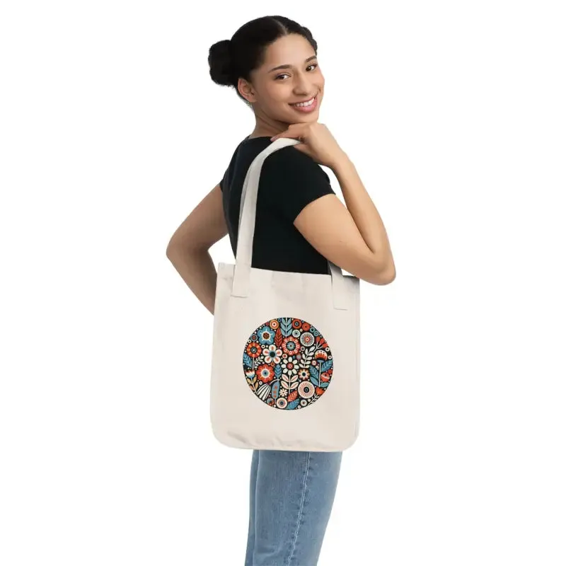 Eco Friendly Floral Canvas Tote Bag for Daily Chic