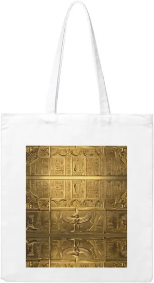 Egypt Hieroglyphics Print Canvas Shopping Bag Reusable Eco-Friendly Handbag With Large Capacity For Everyday Use