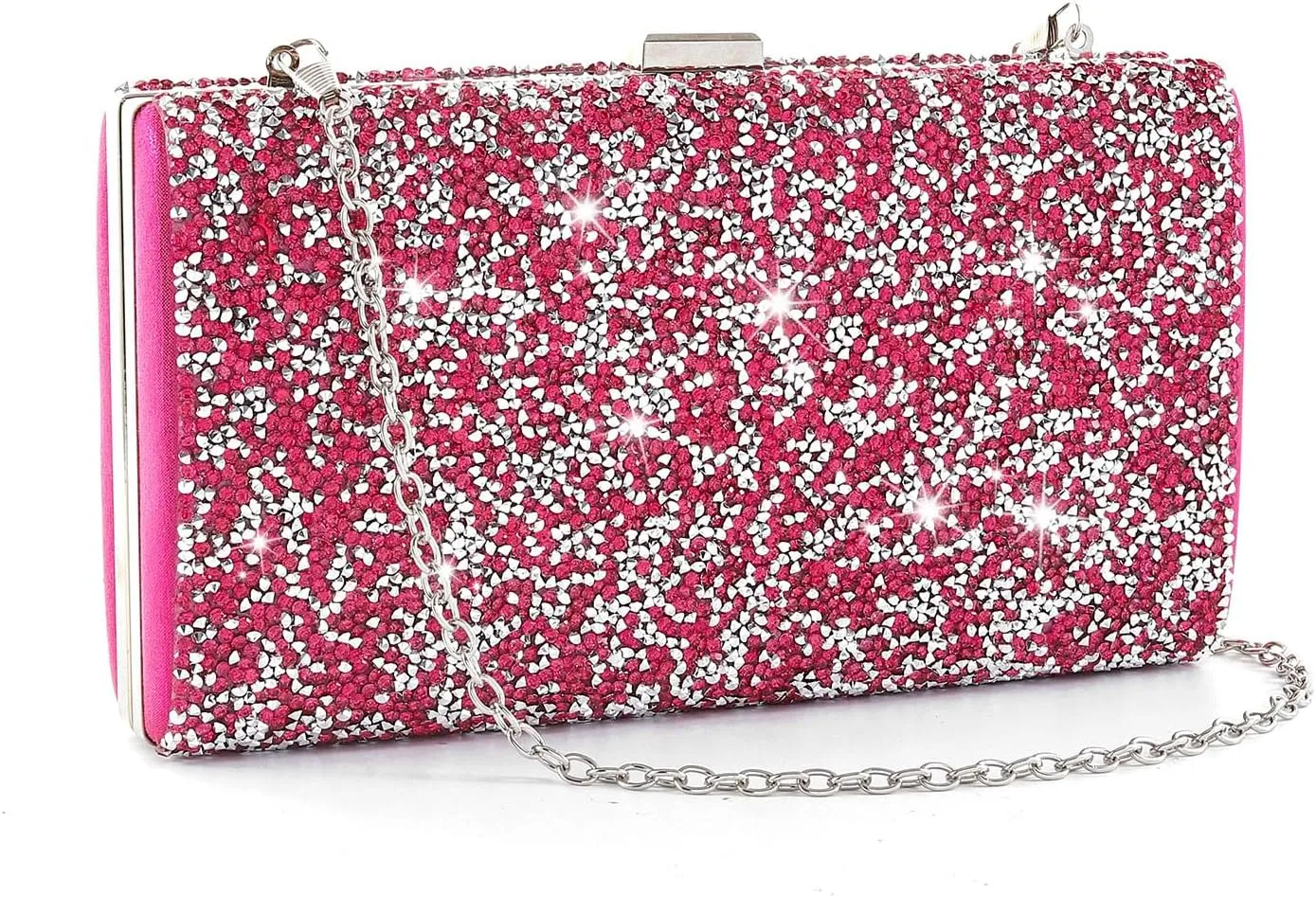 ELABEST Glitter Evening Clutch Bag Double Sided Diamond Bag Crossbody Purse Wedding Party Bag for Women