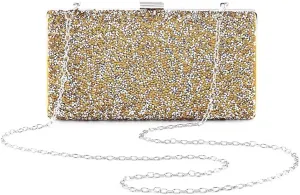 ELABEST Glitter Evening Clutch Bag Single Sided Diamond Bag Crossbody Purse Wedding Party Bag for Women