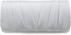Elegant Classic Solid Satin Pleated Satin Flap Clutch Evening Bag Handbag