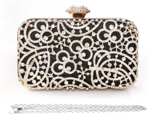 Elegant Clutch Purse for Women Evening Glitter Luxury Chain Crossbody Bag Tassel Handbag for Wedding Party Prom Formal