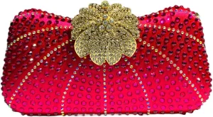 Elegant Ladies Diamond Evening Clutch Floral Handbag Crystal Shoulder Bag Sparkly Women Purse for Cocktail Party Prom